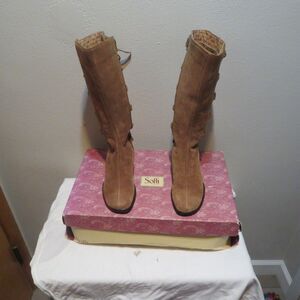 Sofft Suede Leather Wedge Boots Modena II Size 6.5